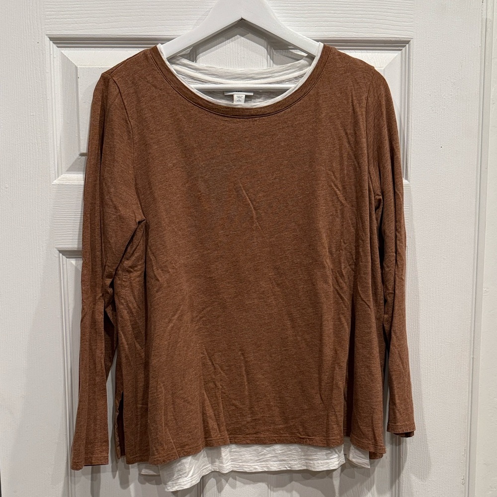 J. Jill Brown Long Sleeve Blouse